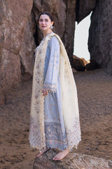 Lawn 3PC Embroidered Shirt with Organza Embroidered Dupatta – ZC1235
