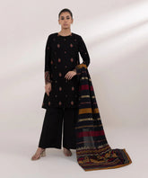 SAPPHIRE 3PC Dhanak Embroidered Shirt with Digital Printed Shawl – ZC690