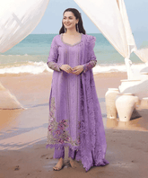 Dhanak 3PC Embroidered Shirt with Organza Embroidered Dupatta – ZC3341