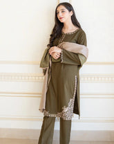 Dhanak Luxe 3PC Embroidered Unstitched Dress – ZC611