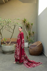 Royal Crimson 3PC Lawn Embroidered Suite - FS8787