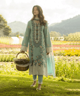 Dhanak 3PC Embroidered Shirt with Digital Printed Wool Shawl – ZC3363
