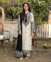 Lawn 3PC Embroidered Shirt with Organza Embroidered Dupatta – ZC1354