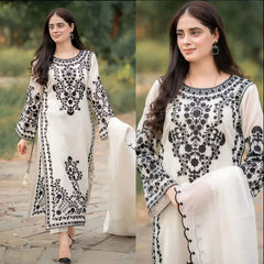 Jazmin Lawn 3PC Embroidered Shirt with Chiffon Embroidered Dupatta – ZC1031