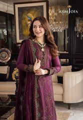 Asim Jofa Dhanak 3PC Embroidered Suit with Chiffon Dupatta – ZC673