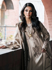 ZEL MUSAFIR 3PC Dhanak Embroidered Shirt with Digital Printed Shawl – ZC257