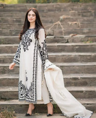 Jazmin Dhanak 3PC Embroidered Suit with Crinkle Chiffon Embroidered Dupatta– ZC105