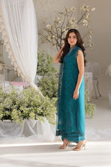 Dhanak 3PC Embroidered Shirt with Digital Printed & Embroidered Dupatta – ZC3359