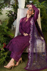 Dhanak-3PC Embroidered Shirt with Organza Digital Printed Embroidered Dupatta- 3381
