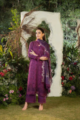 Dhanak-3PC Embroidered Shirt with Organza Digital Printed Embroidered Dupatta- 3381