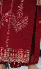 Dhanak-3PC Embroidered Shirt with Digital Printed Wool Shawl - 3527