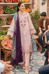 Dhanak 3PC Embroidered Shirt with Digital Printed Wool Shawl – ZC3245