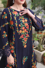 LAWN-3PC Embroidered Shirt with Digital Printed Shawl - FS3098