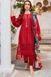 Dhanak 3PC Embroidered Shirt with Digital Printed Wool Shawl – ZC3160