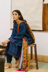 Zara Shahjahan 3PC Dhanak Embroidered Shirt with Digital Printed Shawl – ZC217
