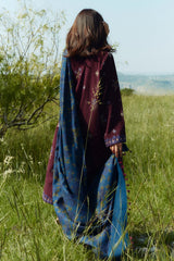 Zara Shahjahan 3PC Dhanak Embroidered Shirt with Digital Printed Shawl – ZC274