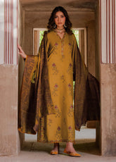 Lawn-3PC Chikankari Embroidered With Digital Printed Jacquard Dupatta-SS5044