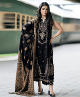 Dhanak 3PC Embroidered Shirt with Digital Printed Shawl – ZC277