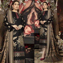 Dhanak 3PC Embroidered Suit with Digital Printed Wool Shawl – RC3124
