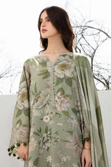 Baroque 3PC Karandi Printed Shirt with Karandi Printed Dupatta and Trouser – ZC801