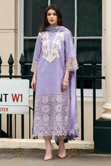 MUSHQ Dhanak 3PC Chikankari Embroidered Suit with Pashmina Wool Shawl – ZC117
