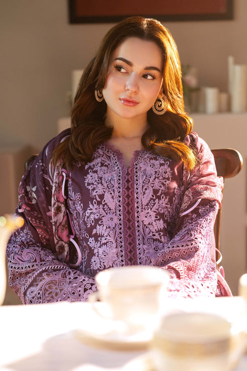 Lawn 3PC Embroidered Shirt with Digital Printed Jacquard Dupatta – ZC1429