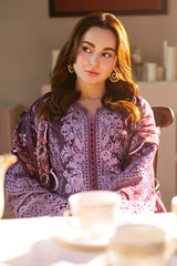 Lawn 3PC Embroidered Shirt with Digital Printed Jacquard Dupatta – ZC1429