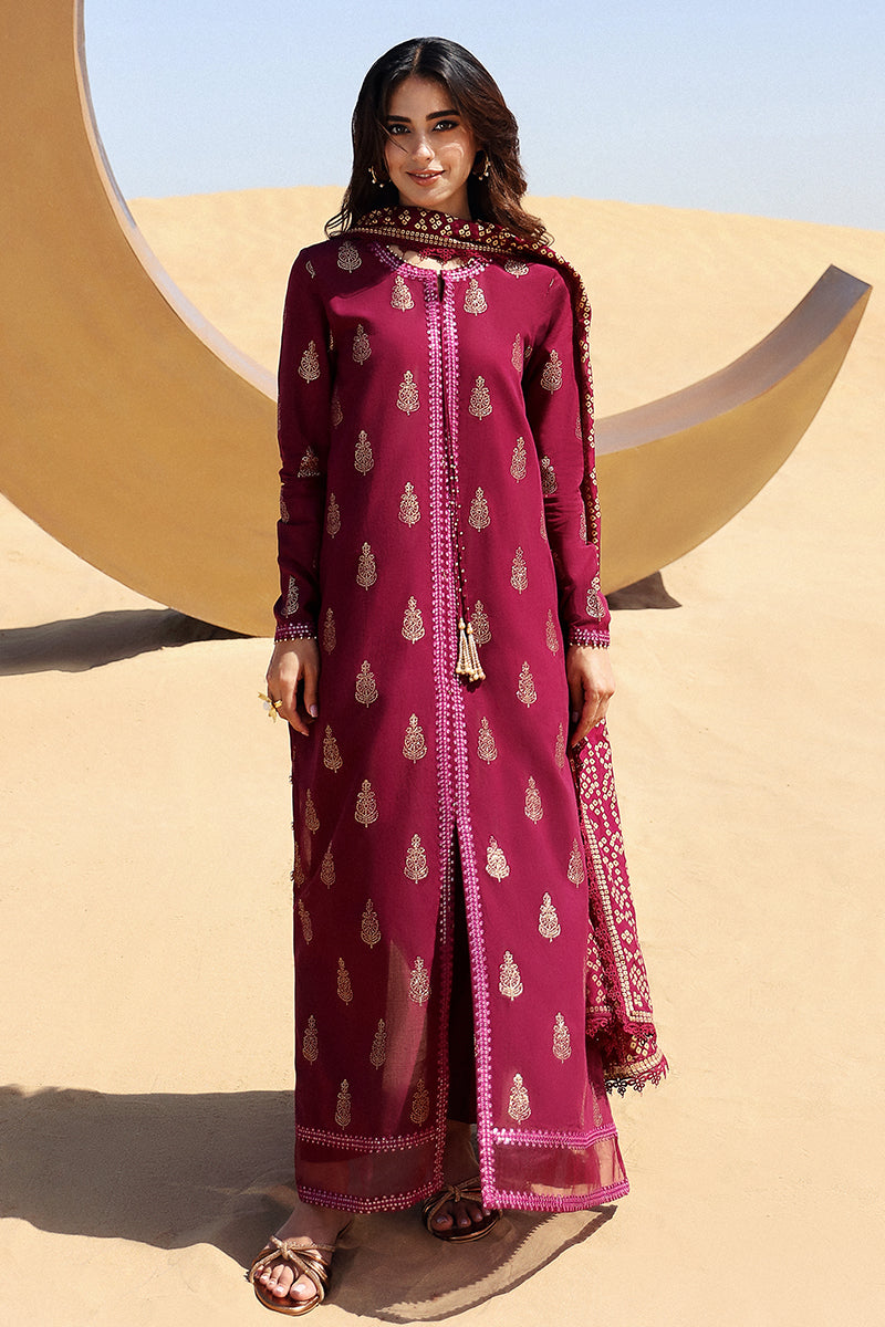 Lawn 3PC Embroidered Shirt with Digital Printed Jacquard Dupatta – ZC1331