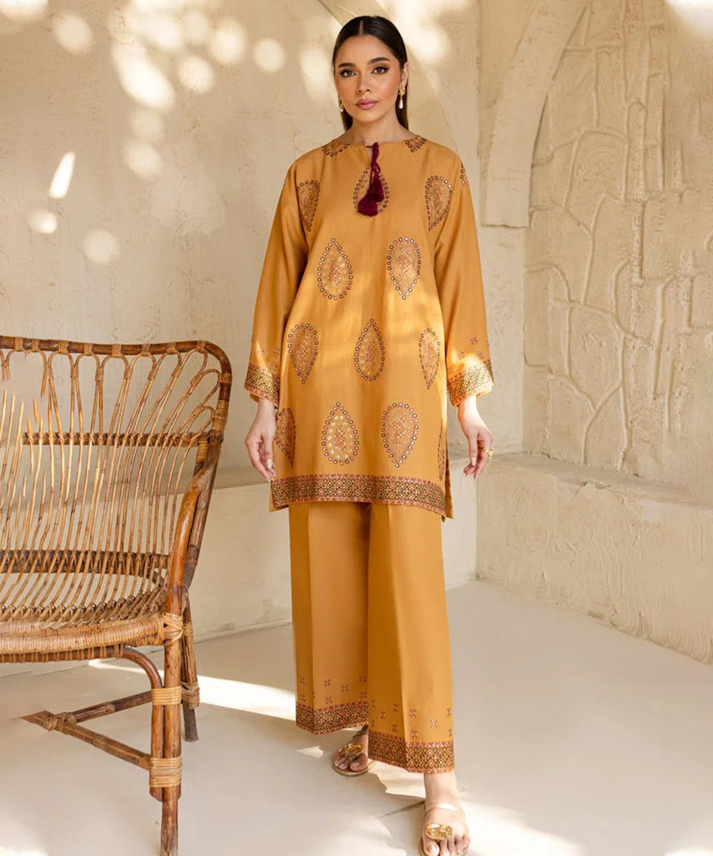 BATIK 2PC Dhanak Sequin Embroidered Shirt with Sequin Embroidered Trouser – ZC297