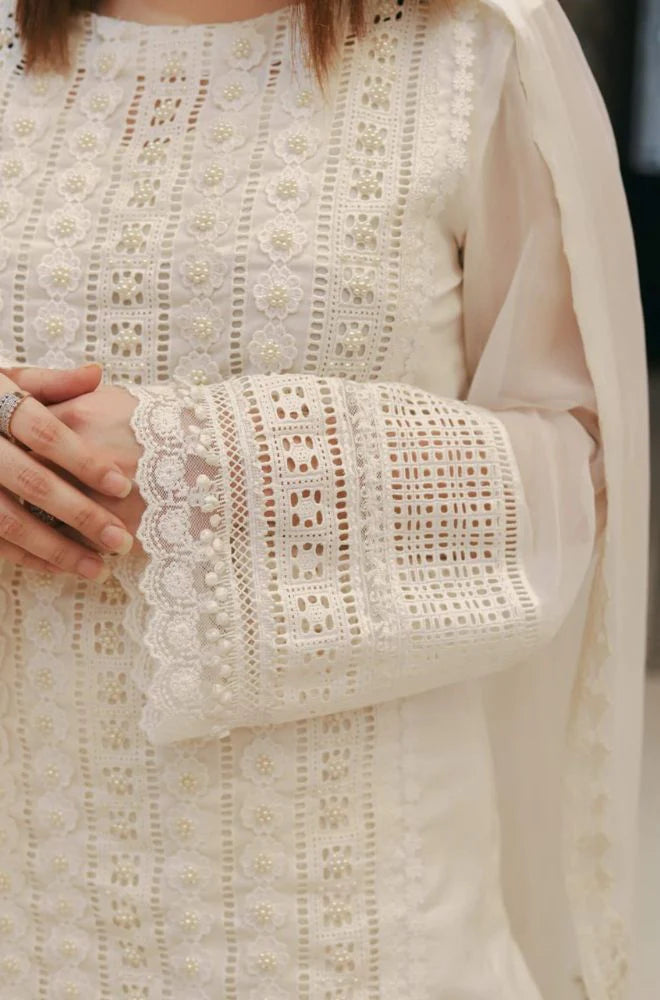Lawn 3PC Embroidered Shirt with Chiffon Embroidered Dupatta – ZC1079