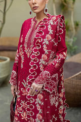 Royal Crimson 3PC Lawn Embroidered Suite - FS8787