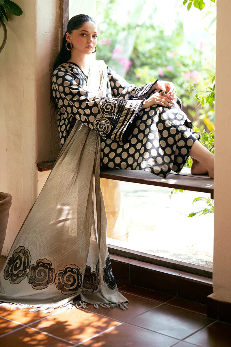 Baroque 3PC Karandi Printed Shirt with Karandi Printed Dupatta and Trouser – ZC827