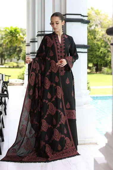 Dhanak 3PC Embroidered Shirt with Dhanak Embroidered Shawl – ZC225