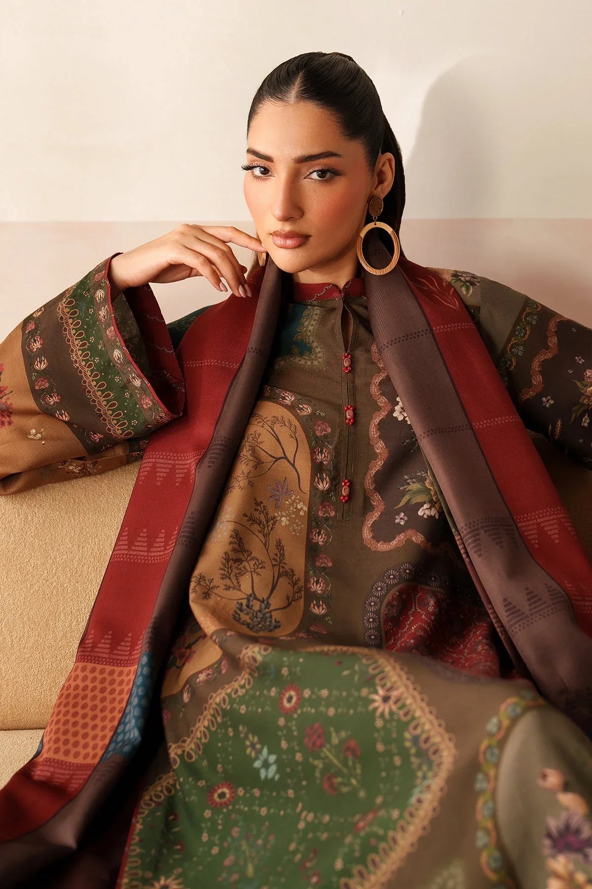 3PC LAWN PRINTED SHIRT WITH VOILE PRINTED DUAPTTA - SS4016