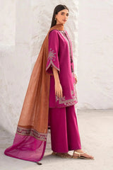 Dhanak 3PC Embroidered Shirt with Digital Printed Wool Shawl – ZC3371