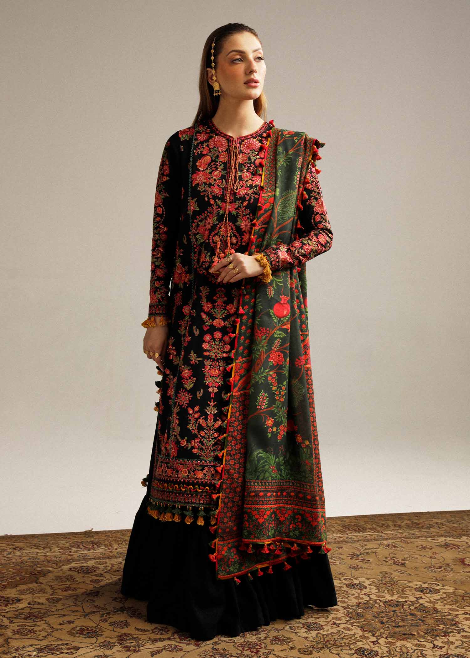 Hussain Rehar Dhanak 3PC Embroidered with Digital Printed Dupatta – ZC173