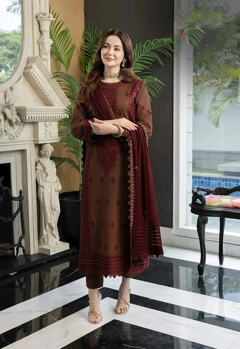 Asim Jofa Dhanak Luxe 3PC Embroidered Dress with Chiffon Dupatta – ZC128