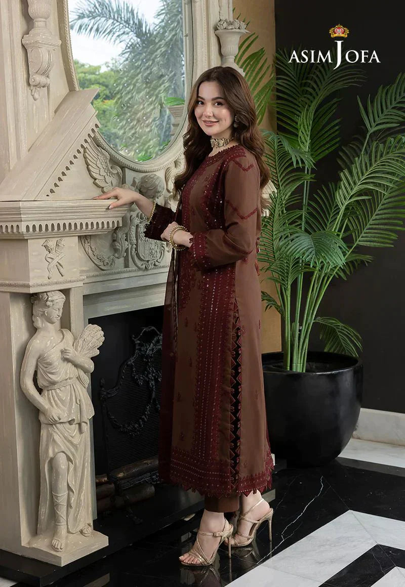 Asim Jofa Dhanak Luxe 3PC Embroidered Dress with Chiffon Dupatta – ZC128