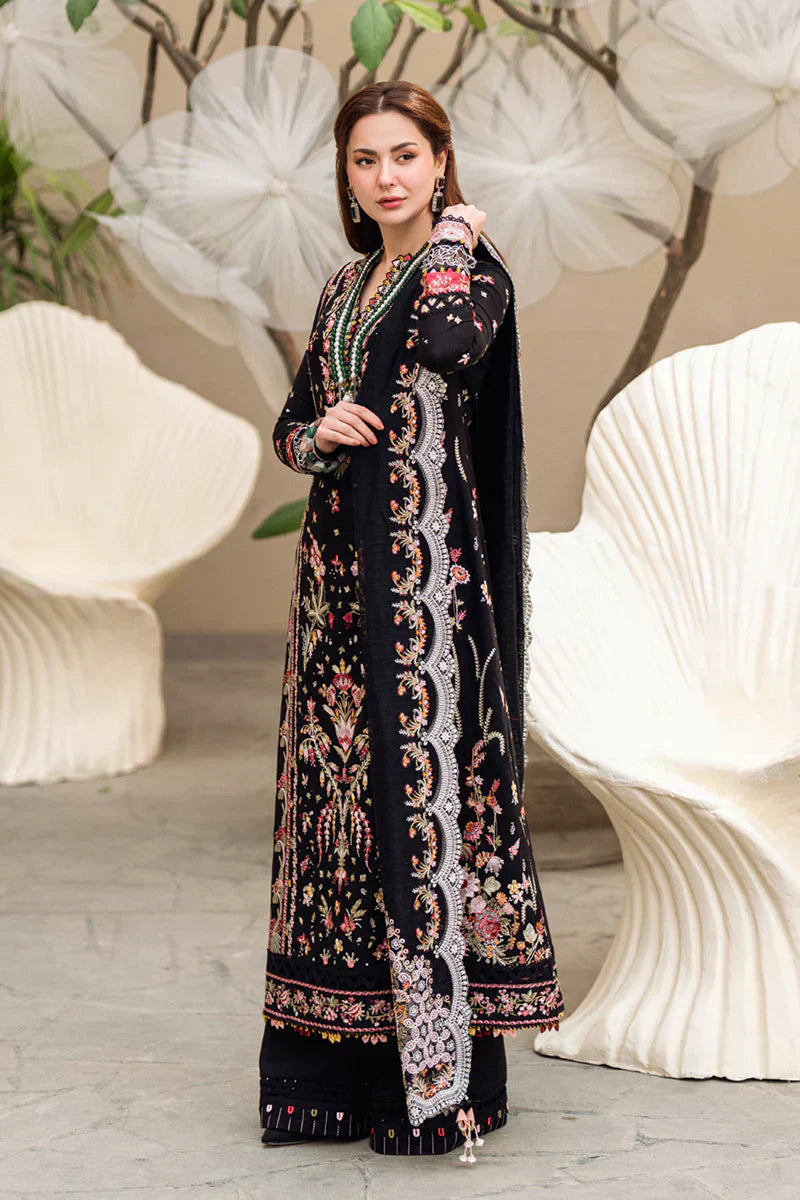 Dhanak-3PC Embroidered Shirt with Organza Embroidered Dupatta-3262