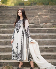 Jazmin Dhanak 3PC Embroidered Suit with Crinkle Chiffon Embroidered Dupatta– ZC105