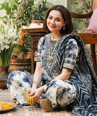 KHADDAR-3PC WITH KHADDAR PRINTED SHIRT & TROUSER-924