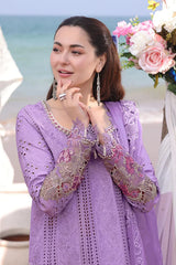 Dhanak 3PC Embroidered Shirt with Organza Embroidered Dupatta – ZC3341