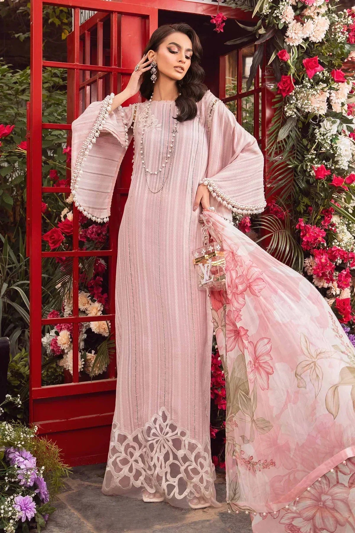 3PC Printed Lawn Zarri Shirt with Voile Printed Dupatta – ZC1530