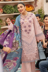 Dhanak 3PC Embroidered Shirt with Digital Printed Wool Shawl – ZC3245