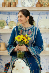 Dhanak Luxe 3PC Embroidered Shirt with Digital Printed Wool Shawl – ZC668