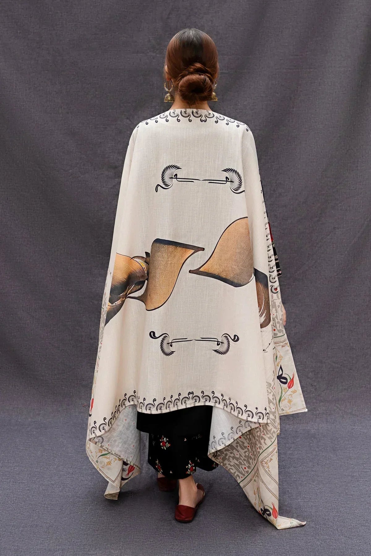 Dhanak 3PC Embroidered Shirt with Digital Printed Wool Shawl – ZC167