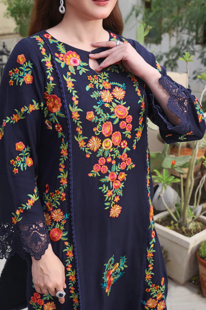 LAWN-3PC Embroidered Shirt with Digital Printed  Shawl - FS3098