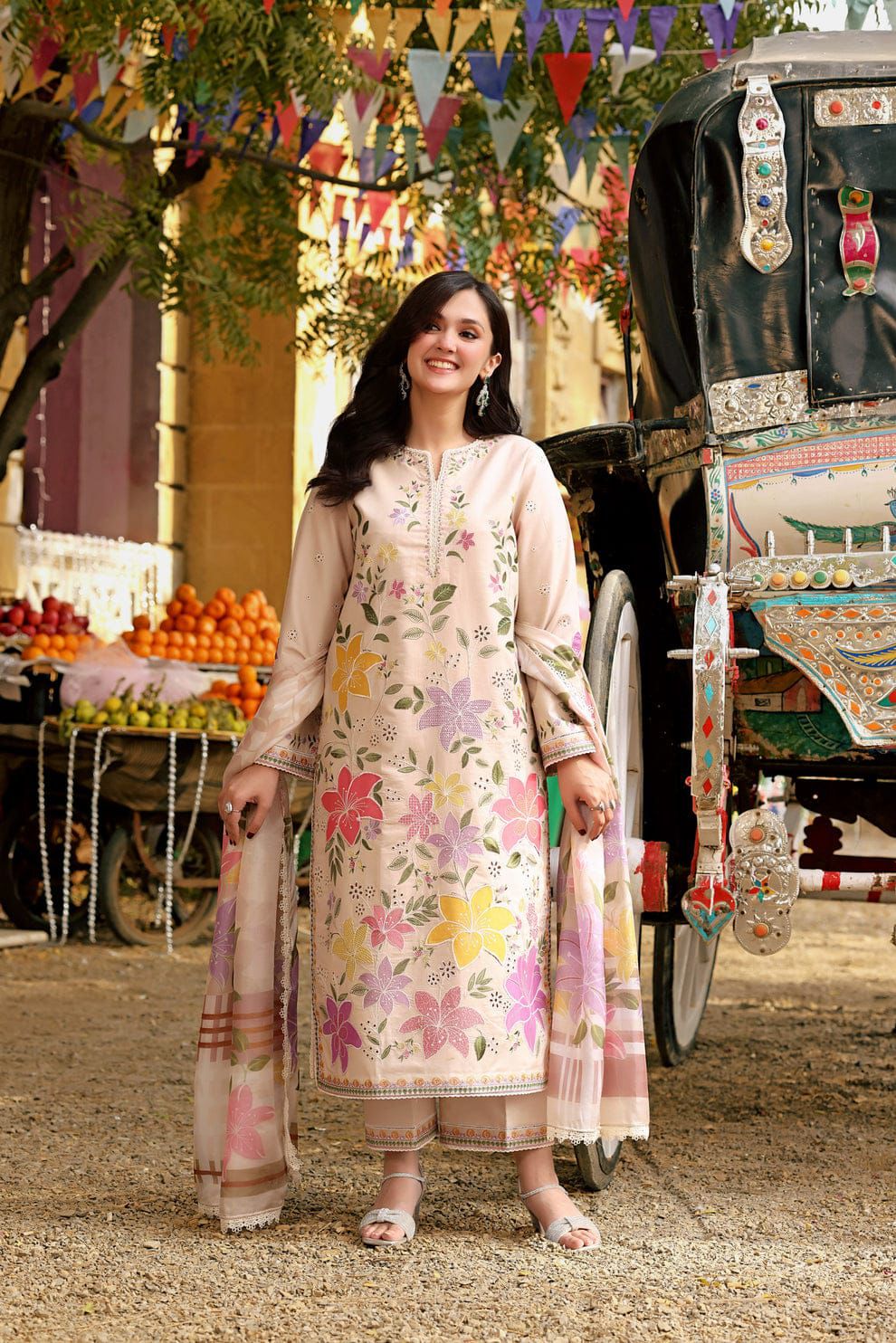 Unstitched 3PC Embroidered Lawn Suit- NF-DE 1151