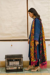 Zara Shahjahan 3PC Dhanak Embroidered Shirt with Digital Printed Shawl – ZC217