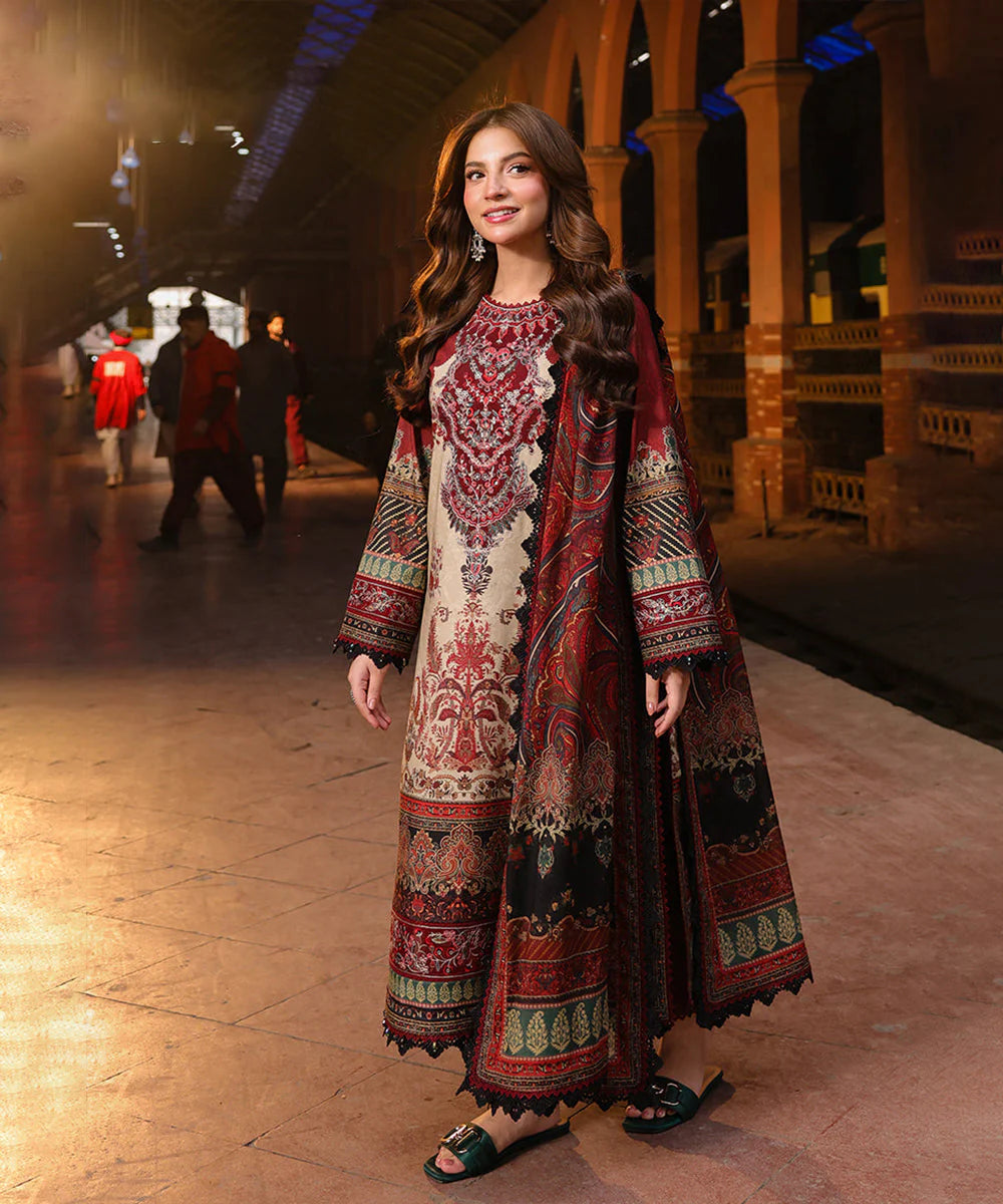 Crimson Souk Digital Print 3PC Suit -SS4007